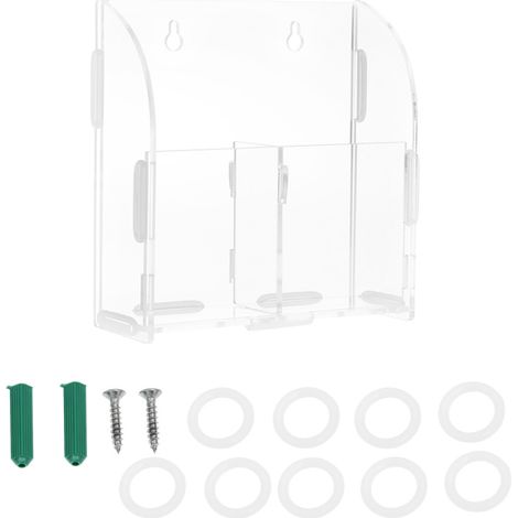 Caja de almacenamiento acrílica para montaje en pared, con 2 compartimentos, ideal para el hogar o la oficina, perfecta para guardar el mando a distancia y otros objetos.