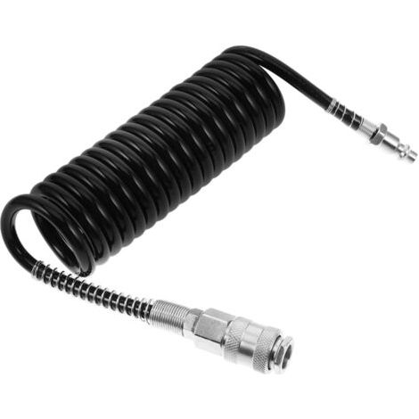 Tuyau Pneumatique PU avec Raccords et Limiteur de Courbure Kit de Connexion pour Compresseur Air Compatible avec Têtes Américaines (1/5)