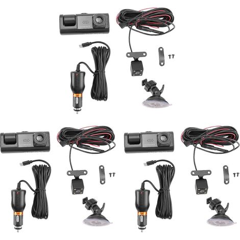 3-Kanal-Dashcam mit 3 Kameras, HD 1080p, Front- und Rückkamera, Nachtsicht (1/5)