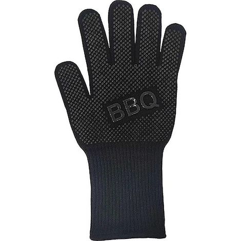 Gants de barbecue à pois résistants à la chaleur pour four à pizza et cheminée extérieure - Noir (1/4)