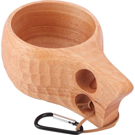 Tasse à lait en bois de 200ml style nordique portable avec attache pour maison et extérieur