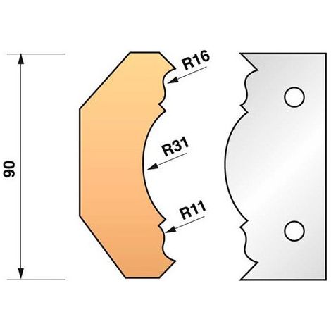 JEU DE 2 FERS PROFILES N°353 POUR P.O. HT.90MM