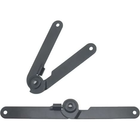 Lot de 2 charnières de support de couvercle pliables noires, pivotantes à 180 degrés, adaptées aux fenêtres, échelles, armoires, boîtes à bijoux, etc. (1/5)