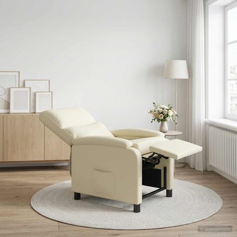 vidaXL Fauteuil inclinable Crème Simili cuir (1/5)