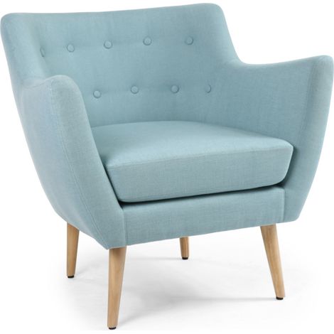 Fauteuil scandinave Molly Tissu Bleu (1/5)