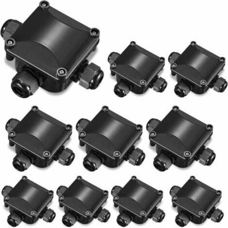 Boîte de Jonction, 10Pcs Boîtier de Raccordement, IP66 Connecteur Étanche 3 Voies, Extérieur Étanche, pour Câble de Diamètre 4-15 mm H174