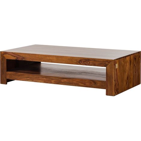 tavolino da salotto in legno di Sheesham / palissandro 135x70x36 noce laccato DUKE 120 (1/3)