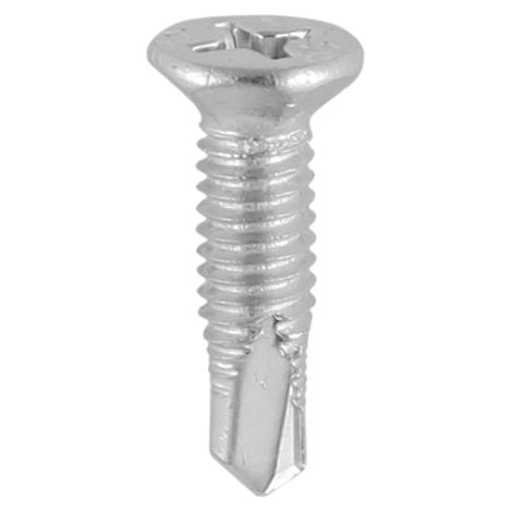 TIMCO Window Fabrication Screws Countersunk Facet PH Metric Thread Self-Drilling Point Martensitic Stainless Steel & Silver Organic - M4 x 16 (1/2)