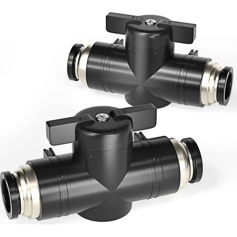 Pack de 5 Vanne à bille, Raccord pneumatique 8mm, Cuivre et plastique, Régulateur débit air, Usage industriel
