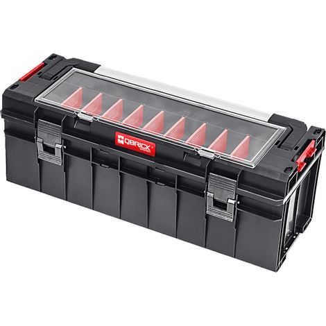 Caisse à outils empilable 29l – 650 x 270 x 272 mm – 11 compartiments réglables – IP54 pour protection contre l'eau et la poussière – Qbrick System