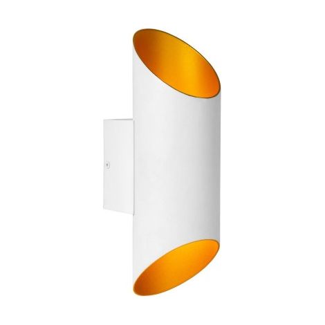Applique tubo bianco metallo oro QUIRIJN Lucide 1xG9 40W