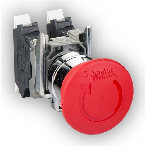 Arrêt urgence Harmony XB4 Ø40 pousser-tourner rouge 1NO+1NF push-in - XB4BS84455 (1/3)