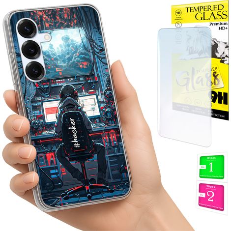 Custodia per Samsung Galaxy S25 FE, cover fotografica, cover posteriore + vetro 9H (1/5)
