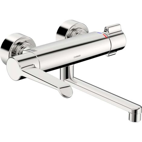 Hansa Clinica - Grifo termostático de lavabo con caño giratorio, Thermo Cool, cromo 08805202 (1/4)