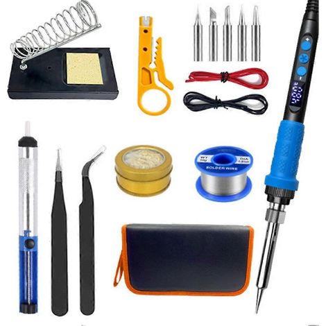 Lötkolben-Set zum Selbermachen, 90-W-Lötkolben mit LED-Anzeige, einstellbarer Temperatur und automatischem Schlafmodus (1/5)