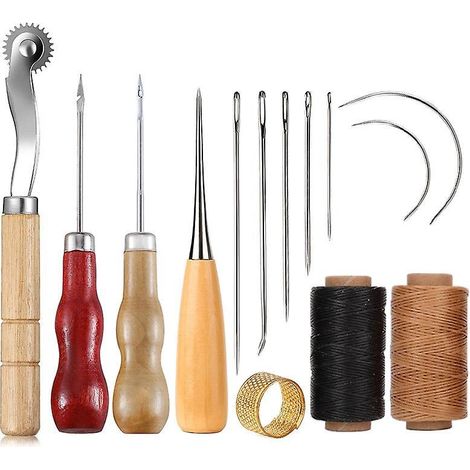 cuir Outils Kit Dequantit Voir Le Graphique Rparation  La Main Artisanat Cuir Fil Cir 8 Couleur Avec Aiguilles  Coudre Ciseaux Ruban  Mesurer Pour (1/5)