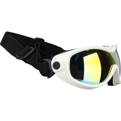 Lunettes de protection UV pour animaux de compagnie, en PVC et PC, réglables et résistantes aux chocs, pour chiens et chats (blanches). (1/5)