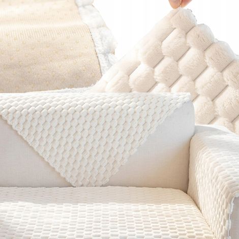 Colcha de terciopelo Real Prices de 120 cm x 70 cm, color blanco.
