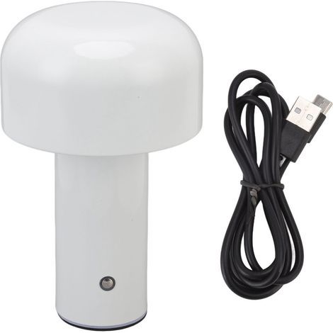 Zerodis Veilleuse Champignon, Trois Sources Lumineuses à Répartition Uniforme, Commande Tactile USB, Lampe Champignon pour Lit (Blanc). (1/5)