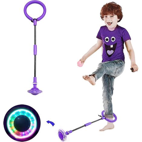 Balle à sauter pliable pour enfants jeu de fitness et de musculation avec corde à sauter 11 sections - Violet (1/5)