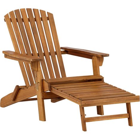 Chaise Longue en Bois "Tropea" 88cm Naturel (1/5)