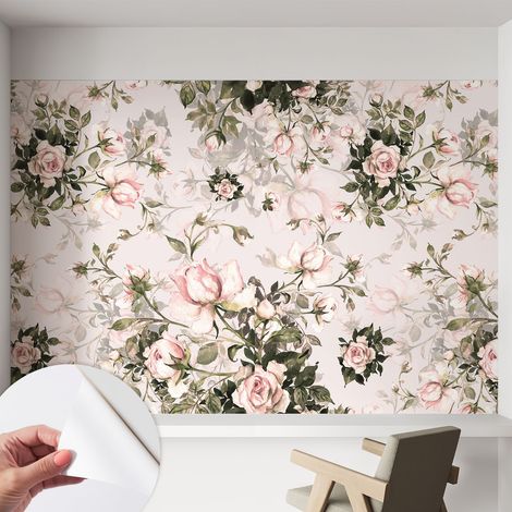 Fotomurale adesivo - Carta da parati adesiva - per la cucina camera da letto per la soggiorno - Motivo floreale 152x104 cm (1/5)
