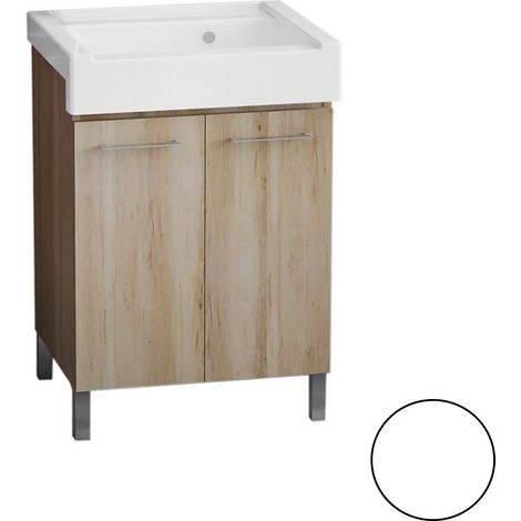 Mobile lavatoio con lavabo in ceramica 2 ante 75x50 classico colore bianco (1/2)