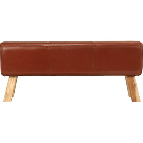 vidaXL Panca Marrone 110 cm Vera Pelle Capra e Massello Mango
