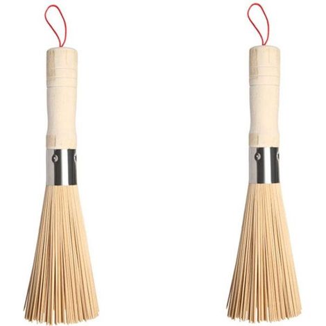 2 pièces, brosse à récurer en bambou naturel, brosse de cuisine écologique, outil de nettoyage ménager pour vaisselle et surfaces résistantes (1/4)