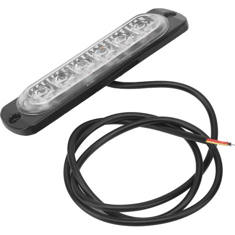 Feu Stroboscopique d'Avertissement 12V 6LED Jaune, Lampe Clignotante de Secours pour Camion, Voiture, Moto (1/5)