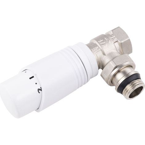 Robinet thermostatique équerre pour radiateur NOYON & THIEBAULT Laiton Nickelé