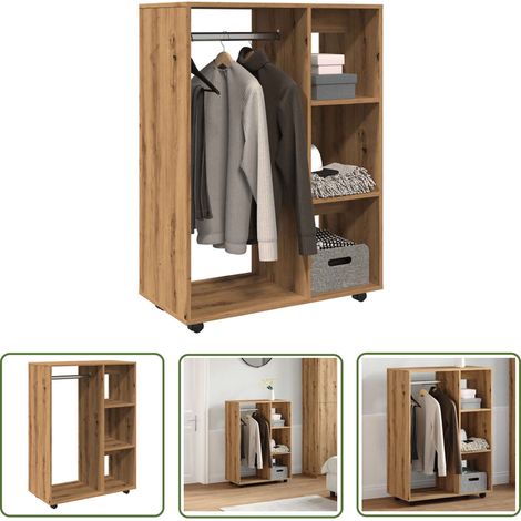 vidaXL Kleiderständer Artisan-Eiche 80x40x110 cm Holzwerkstoff (1/5)
