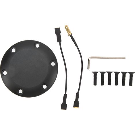 Volant 6 Trous Cache Avertisseur Aluminium Noir Montage Facile Universel Compatible Voitures (1/5)