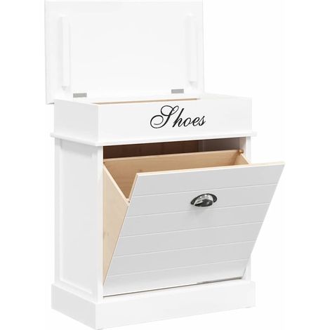 vidaXL Schuhschrank Weiß 50 x 28 x 58 cm Paulownia Holz