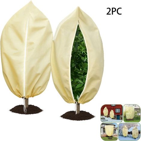 Telo protettivo per piante in 2 pezzi, 80x120 cm - Adatto per alberi, piante e piante in vaso in giardino - Giallo (1/5)