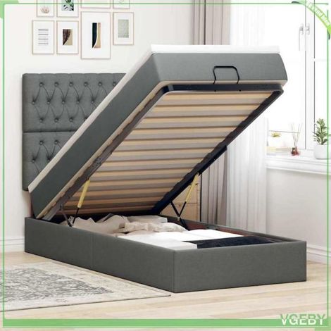 Cadre de lit ottoman - 3314066 - 100x200 cm - Rangement hydraulique - Matelas 20 cm + LED (1/5)