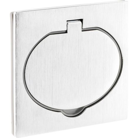 1 Prise De Sol 2P+T 16A, Aluminium Brossé, IP44, Clapet 90°, Pour Terrasse Et Cuisine