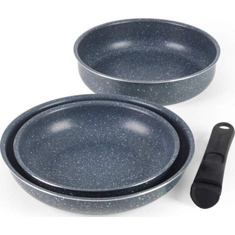 Juego de sartenes con clip inteligente de 4 piezas Russell Hobbs RH03297 Nightfall Stone (1/3)