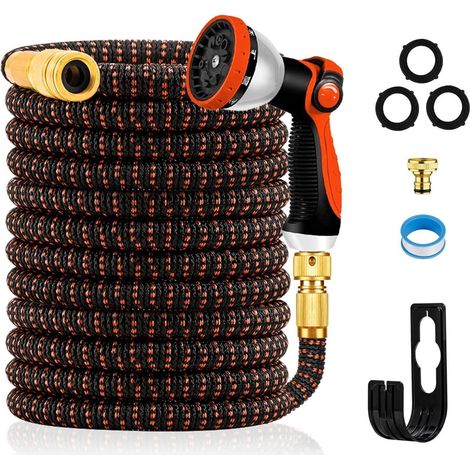Flexibler Gartenschlauch 15m 3 Lagiger Latex Wasserschlauch 3450D-Gewebe (1/5)