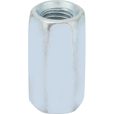 Écrou allongé hexagonal en acier carbone zingué, raccord fileté pour tige filetée, fixation rapide, lot de 1 pièce (1/3)