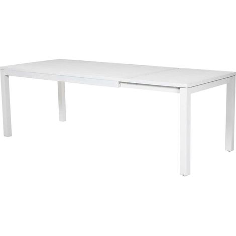 Tavolo Allungabile da Giardino 160/220x90xh76 cm in Alluminio New Boston Bianco