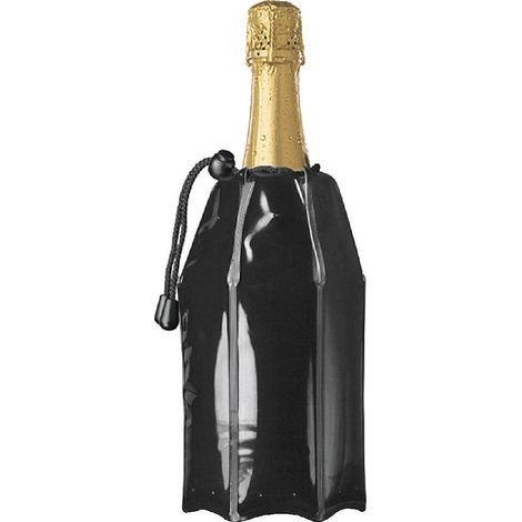 Enfriador vino Vacu Vin negro 16x22.5 cm reutilizable