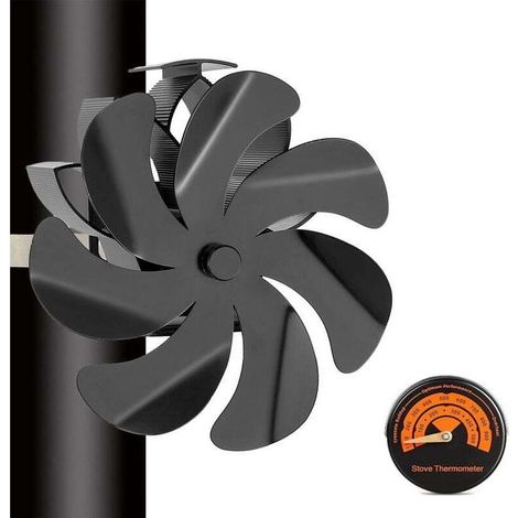 Wood Stove Fan, 7 Blades, Quiet, Heat Powered, for Wood Stove, Gas Fireplace, Wood Burner Connected to Chimney Pipe (1/5)