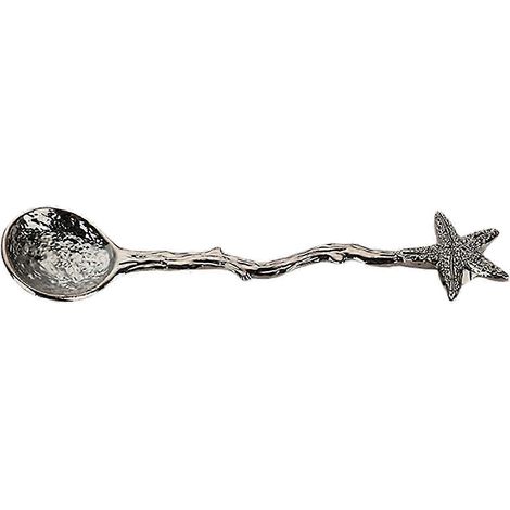 Cuillère à café vintage effet martelé en alliage de zinc, motif libellule, étoile et branche, cuillère à glace pour la cuisine RZBBlackB (1/5)
