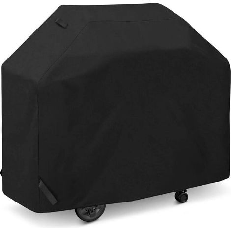 Telo di copertura per barbecue con cinghie laterali, impermeabile, antivento, resistente ai raggi UV e agli strappi, in tessuto Oxford 600d (147x61x122 cm) - Nero
