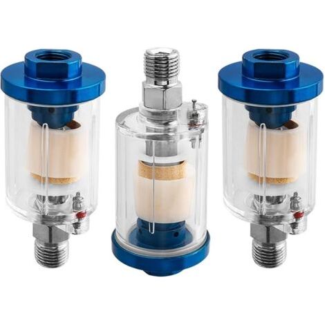 Filtre Séparateur Huile-Eau 1/4“ pour Compresseur d‘Air - Filtre à Air Comprimé avec Purgeur Manuel - Compatible Pistolet à Peinture, Outils Pneumatiques (1/5)