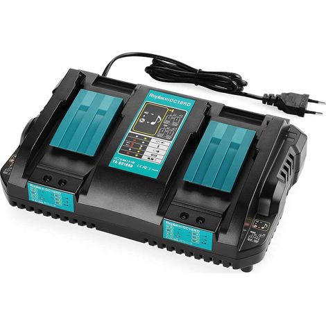 Chargeur double DC18RD Li-Ion pour chargeur rapide Makita 14.4/18V BL1415 BL1430 BL1460 BL1830B BL1840B BL1850B BL1815 (1/5)