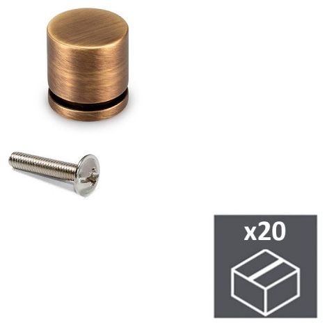 Emuca Lot de 20 boutons pour meubles Varadero, diamètre 25mm, Zamak, Or ancien - talla (1/5)