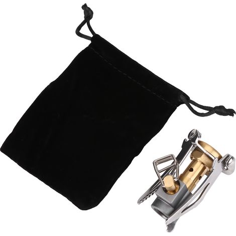 Réchaud de camping pliable portable en métal durable, brûleur à gaz extérieur mini, cuisinière de randonnée compacte (1/5)