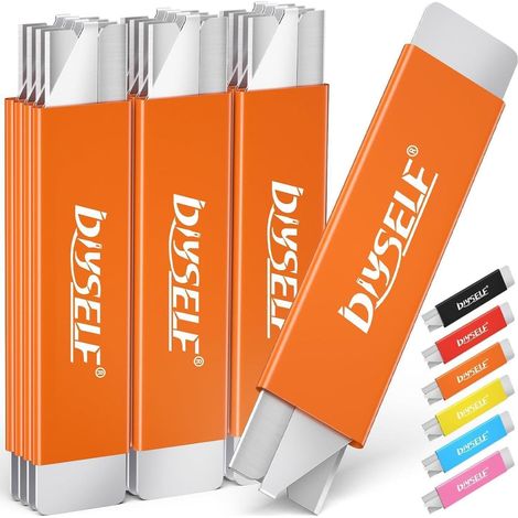 Mini-Cutter Set 12 pièces avec lame rétractable, cutter carton, ouvre-colis, manche en aluminium
